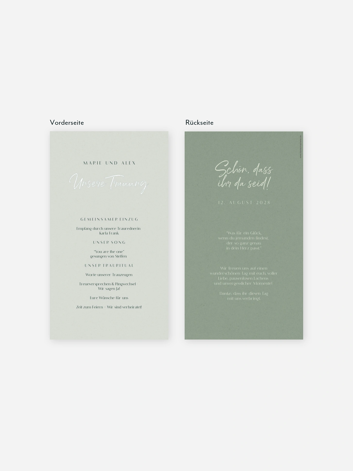 Kirchenheft Hochzeit Typo Grace