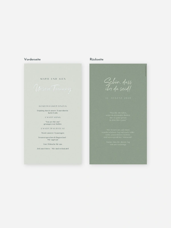Kirchenheft Hochzeit Typo Grace