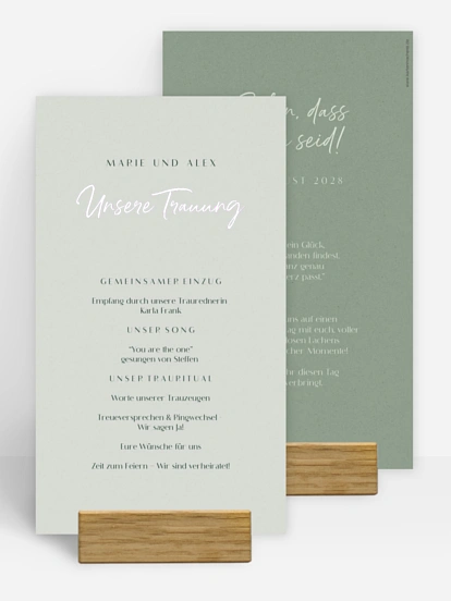 Kirchenheft Hochzeit Typo Grace
