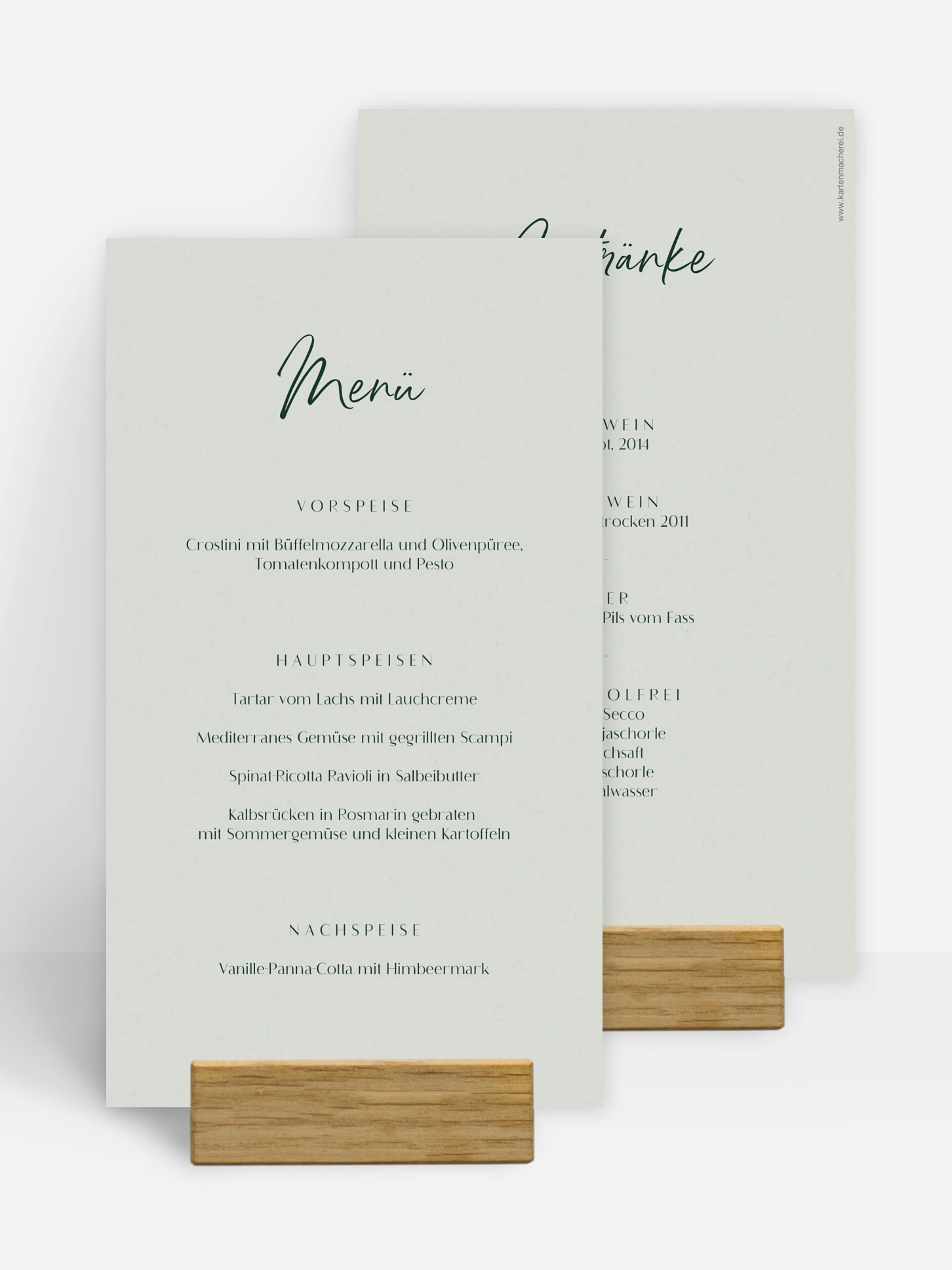 Menükarte Hochzeit Typo Grace