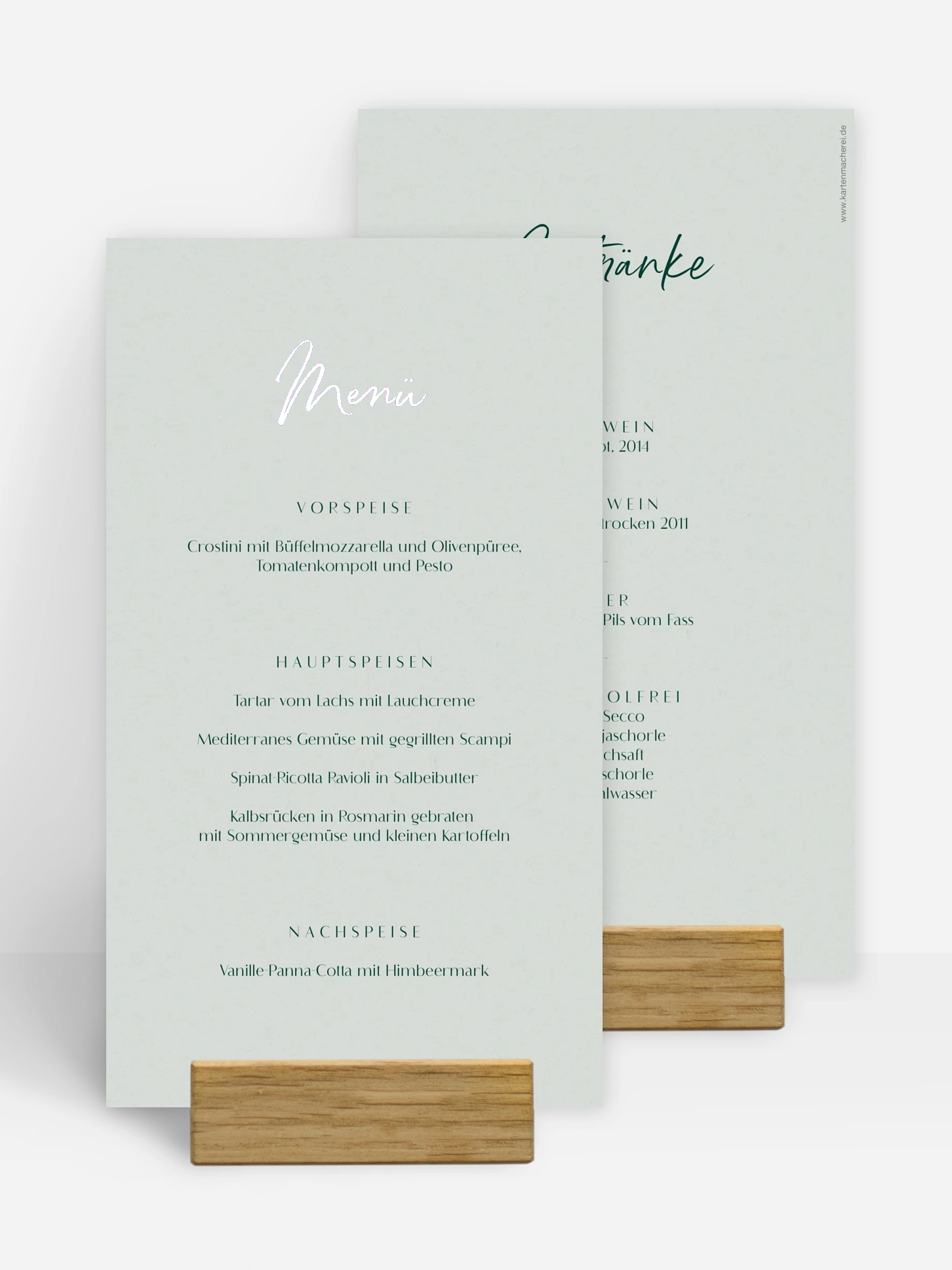 Menükarte Hochzeit Typo Grace