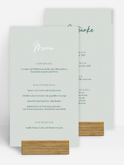 Menükarte Hochzeit Typo Grace