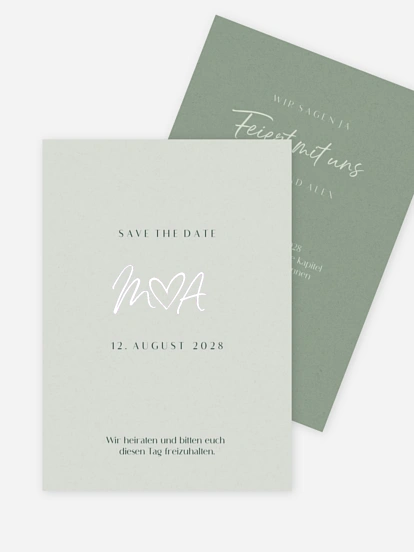 Save-the-Date Karte Typo Grace