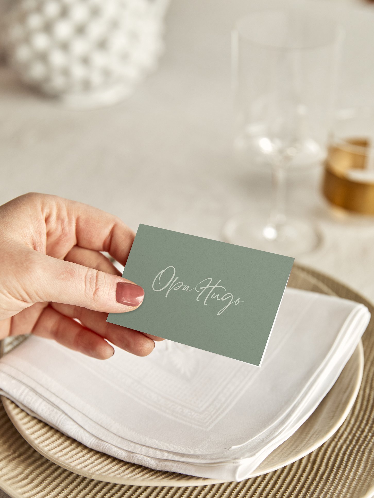 Tischkarte Hochzeit Typo Grace