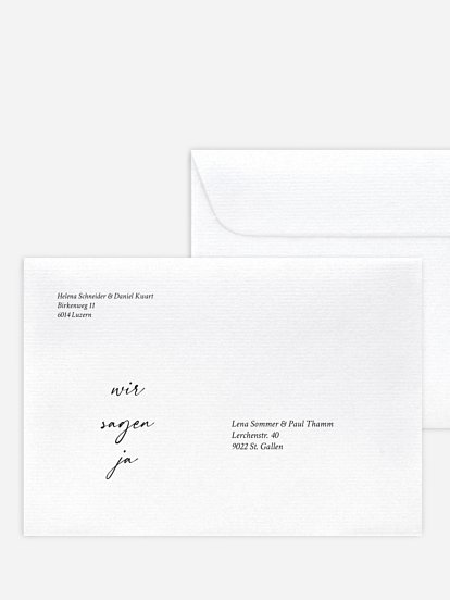 Bedruckter Briefumschlag Hochzeit Einfach stilvoll
