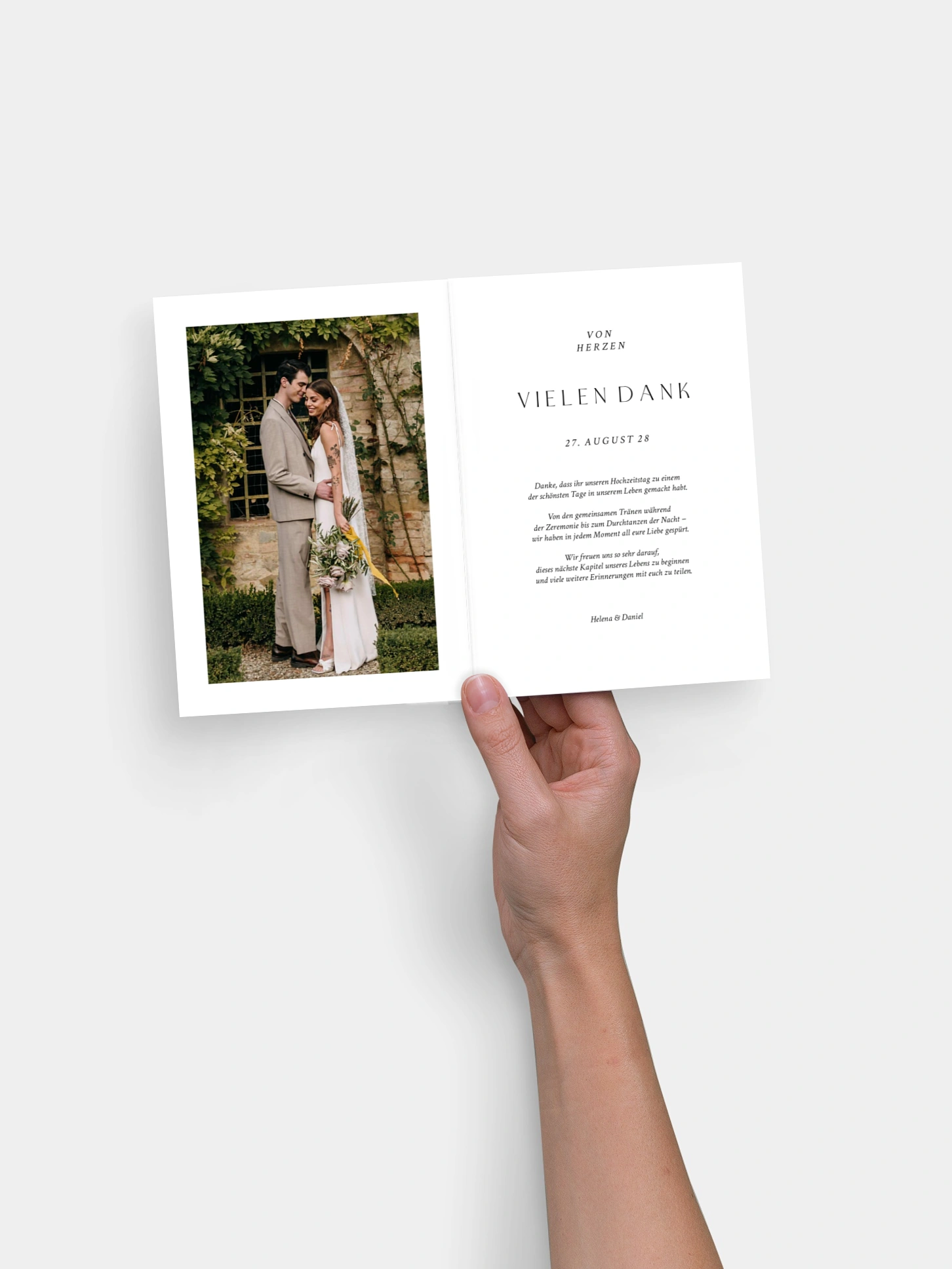 Dankeskarte Hochzeit Einfach stilvoll