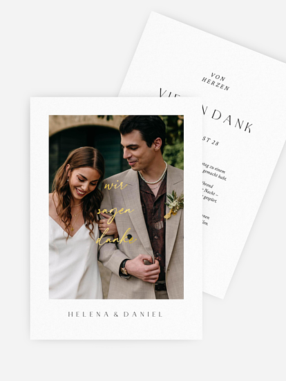 Dankeskarte Hochzeit Einfach stilvoll