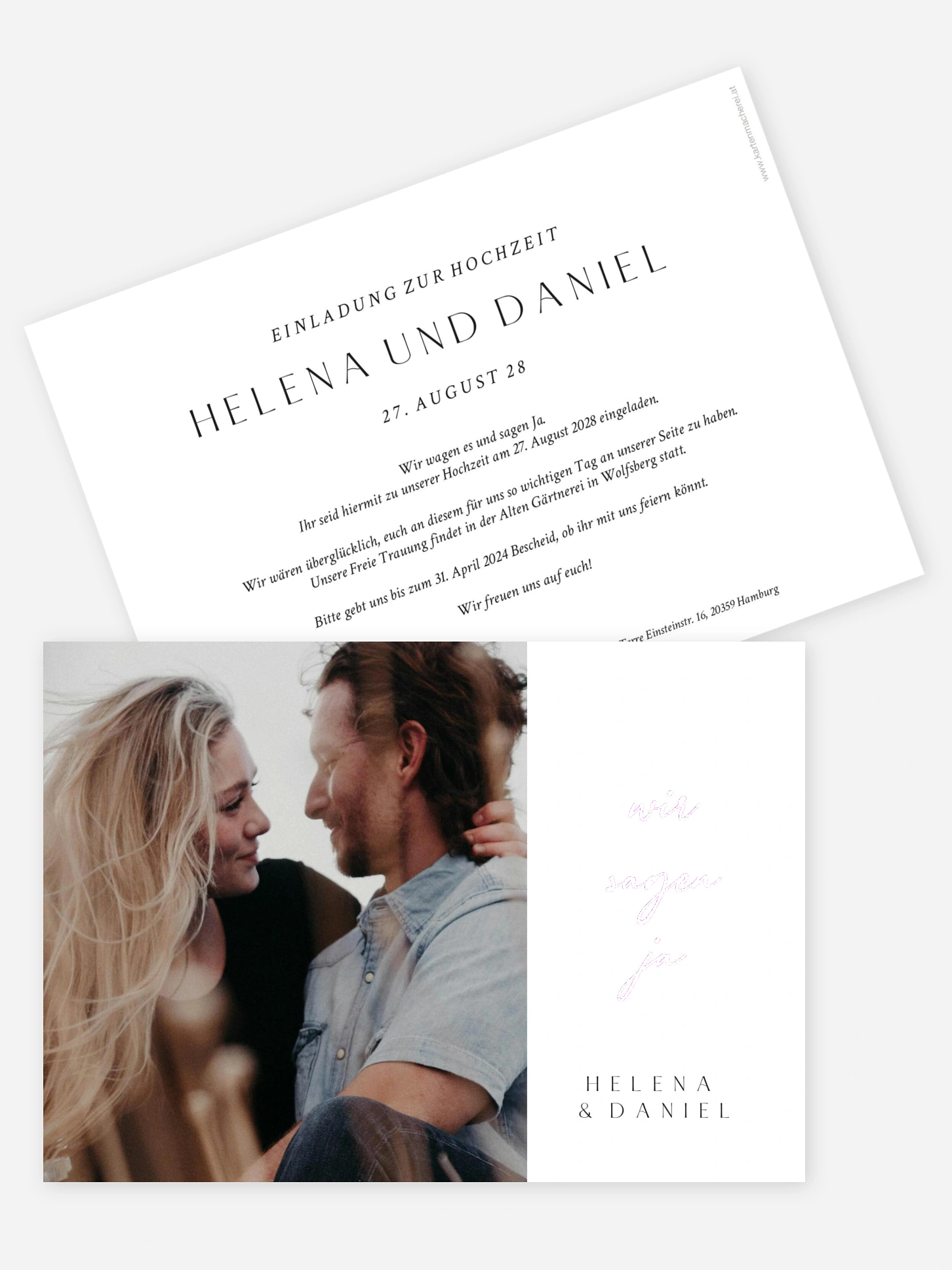Hochzeitseinladung Einfach stilvoll