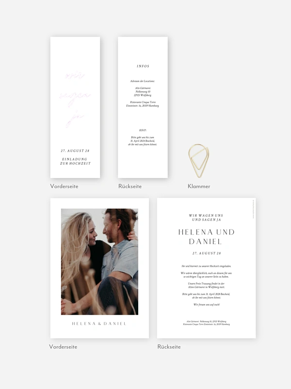 Hochzeitseinladung Einfach stilvoll