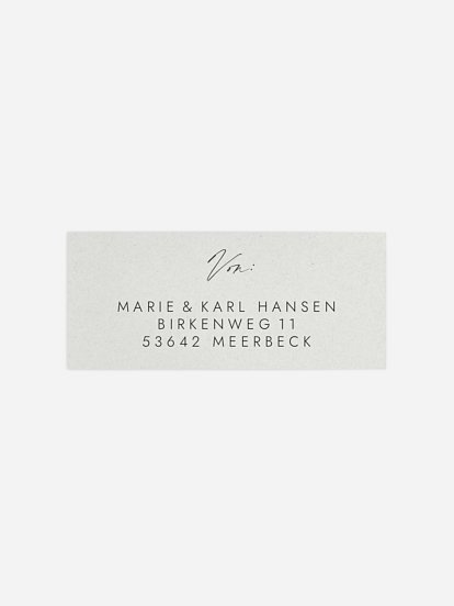 Absenderaufkleber Hochzeit Elegant Script