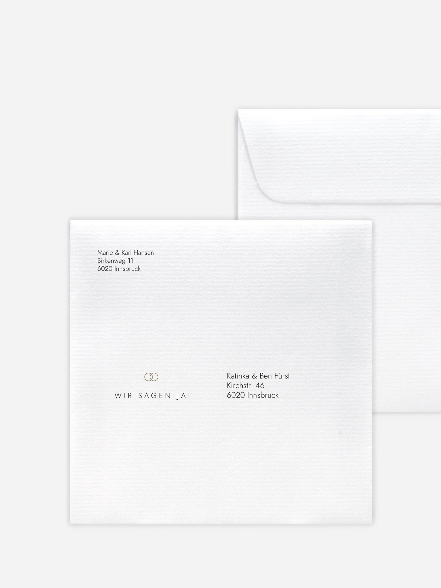 Bedruckter Briefumschlag Hochzeit Elegant Script