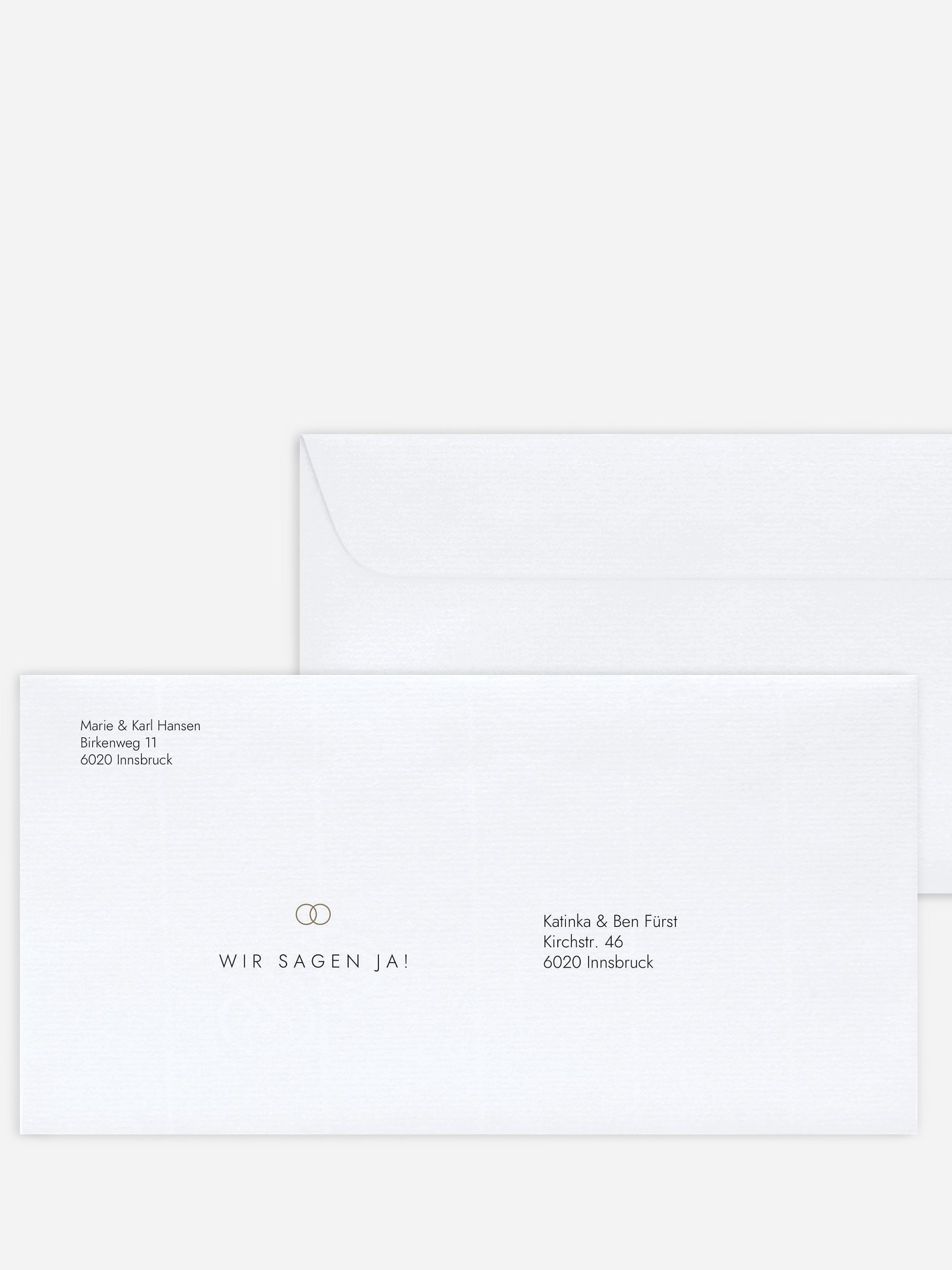 Bedruckter Briefumschlag Hochzeit Elegant Script