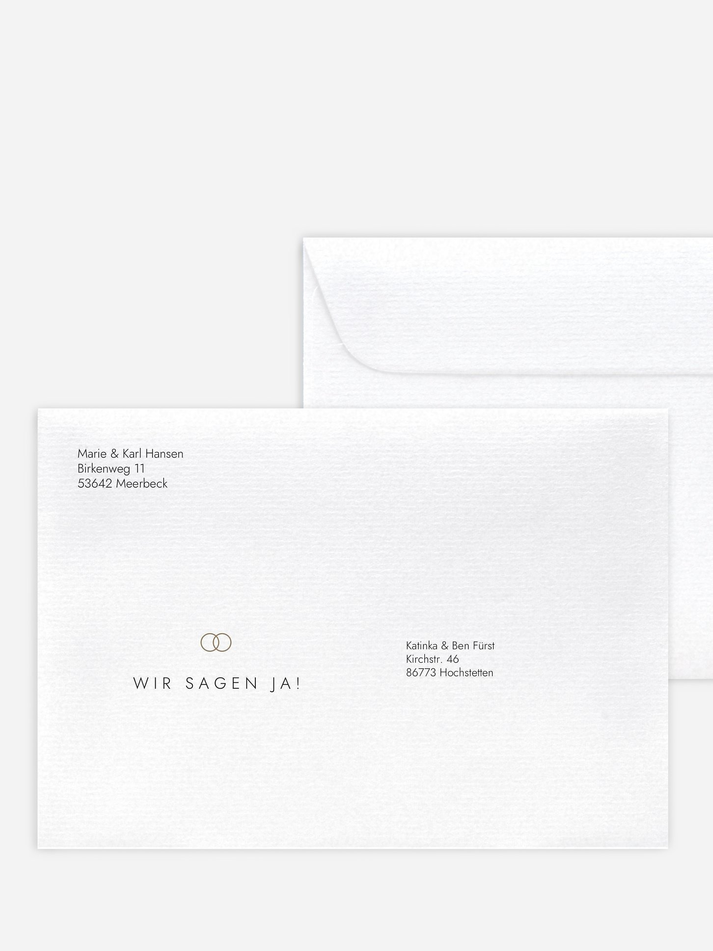 Bedruckter Briefumschlag Hochzeit Elegant Script