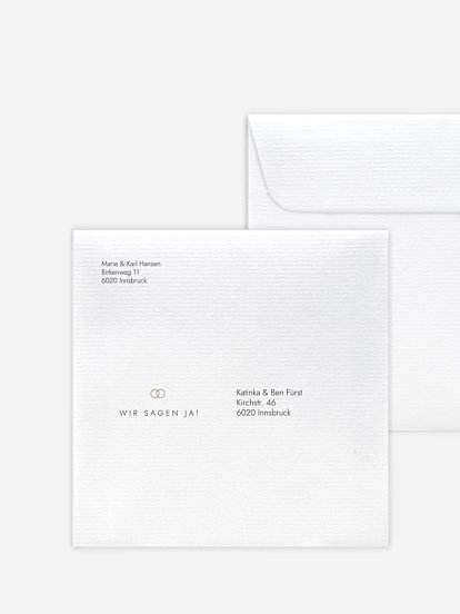 Bedruckter Briefumschlag Hochzeit Elegant Script