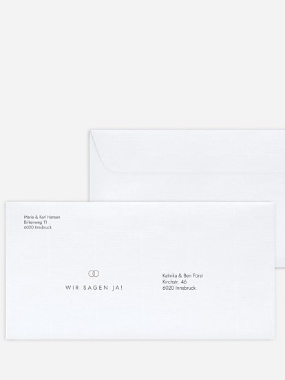 Bedruckter Briefumschlag Hochzeit Elegant Script