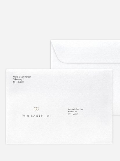 Bedruckter Briefumschlag Hochzeit Elegant Script