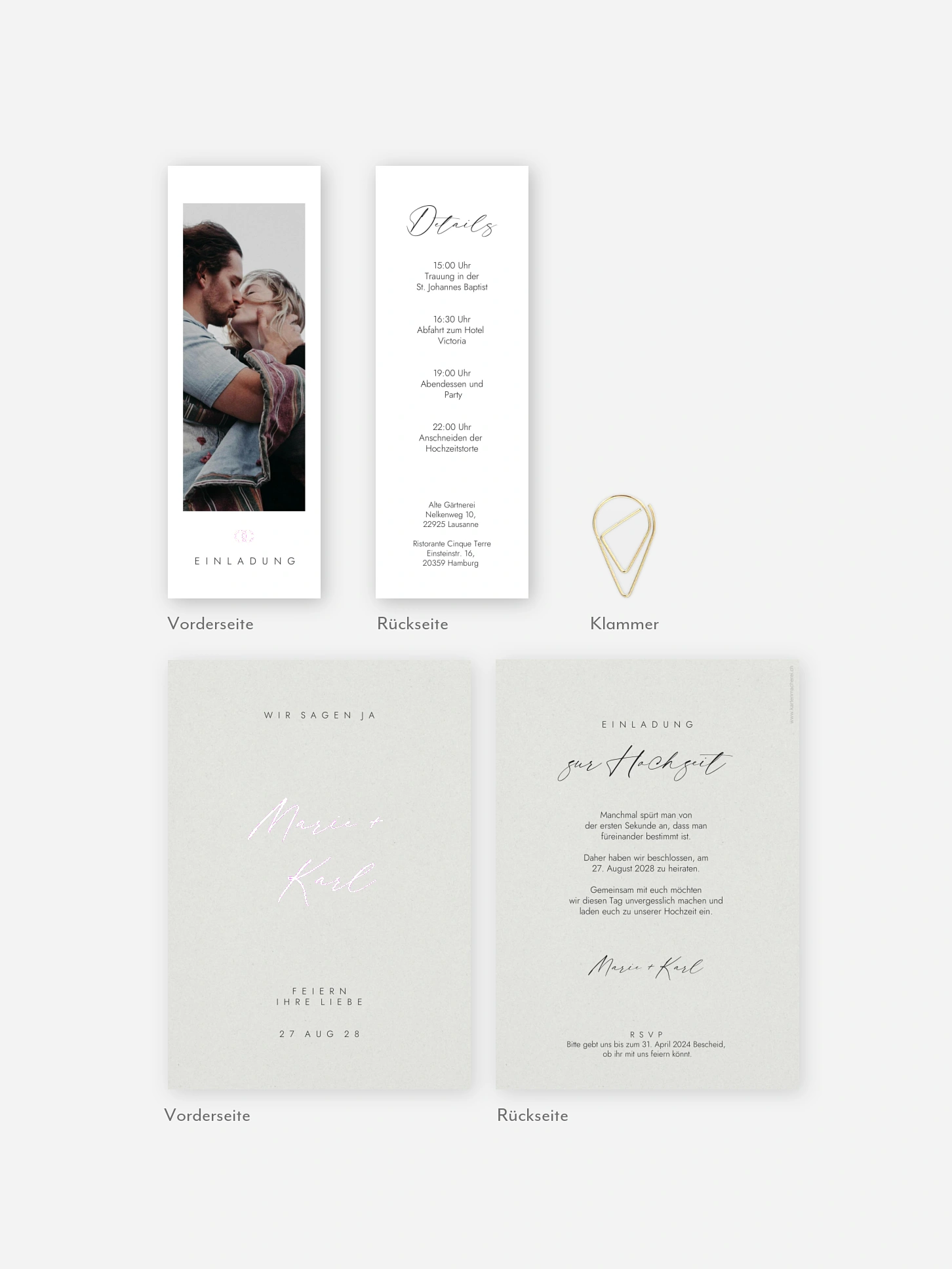 Hochzeitseinladung Elegant Script