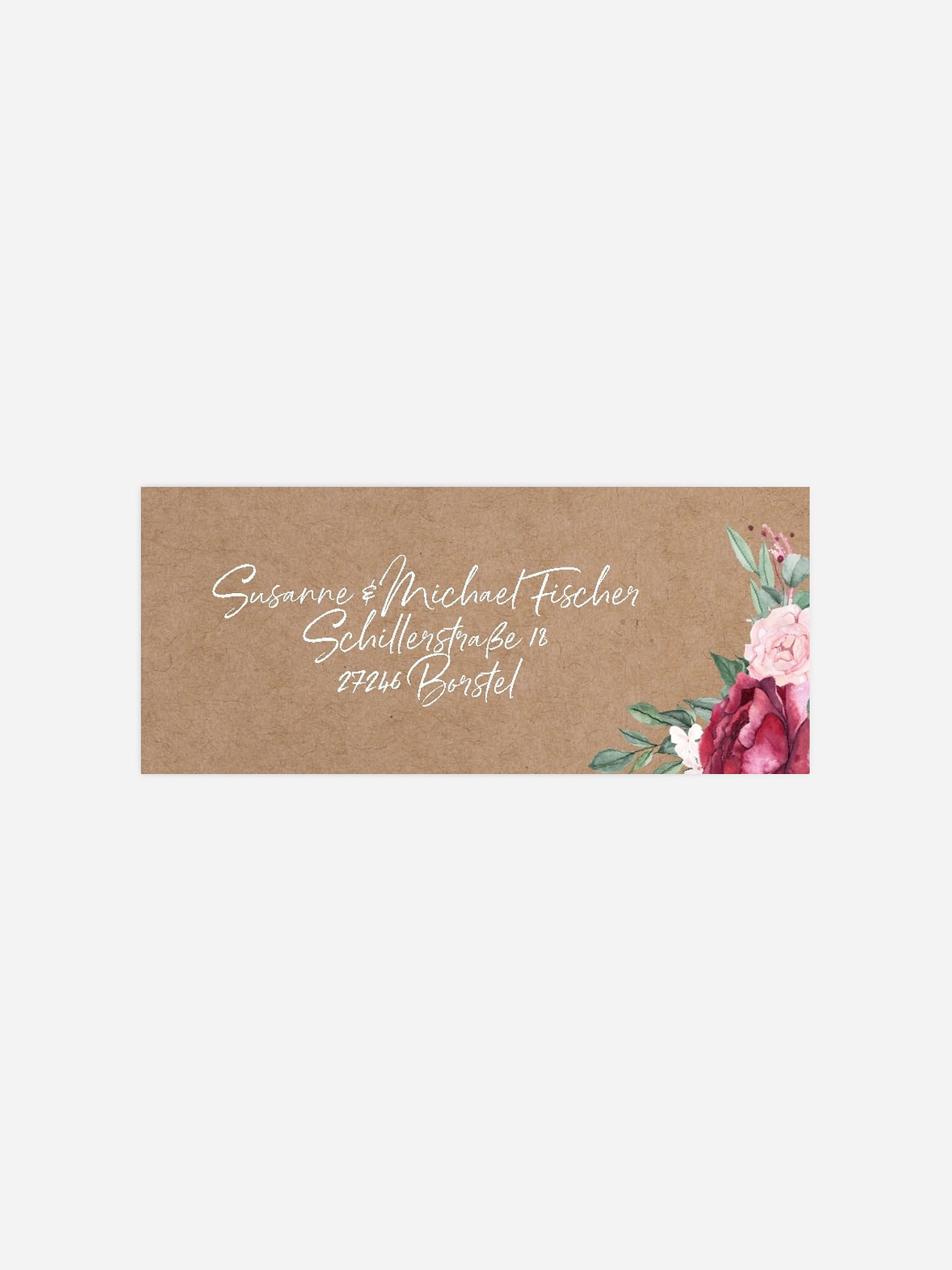 Absenderaufkleber Silberhochzeit Rose Bouquet
