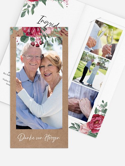 Danksagung zur Goldenen Hochzeit Rose Bouquet