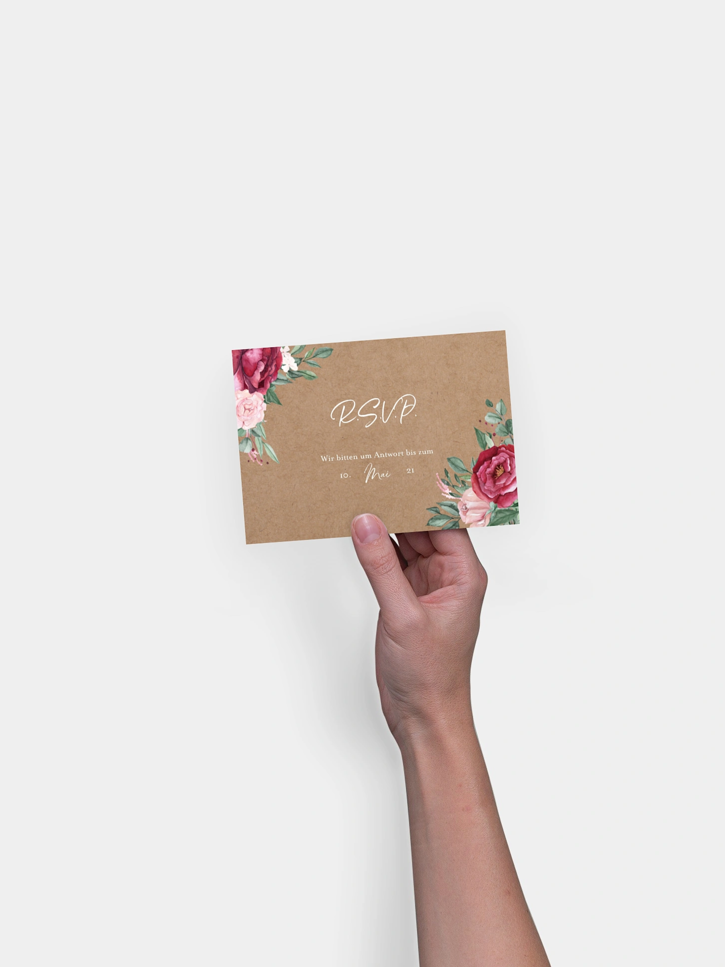 Antwortkarte Hochzeit Rose Bouquet