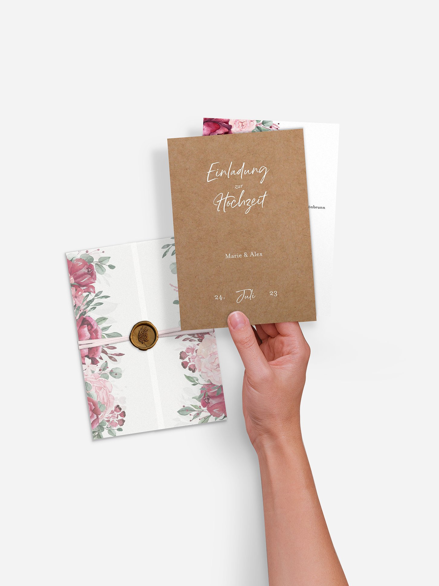 Hochzeitseinladung Rose Bouquet