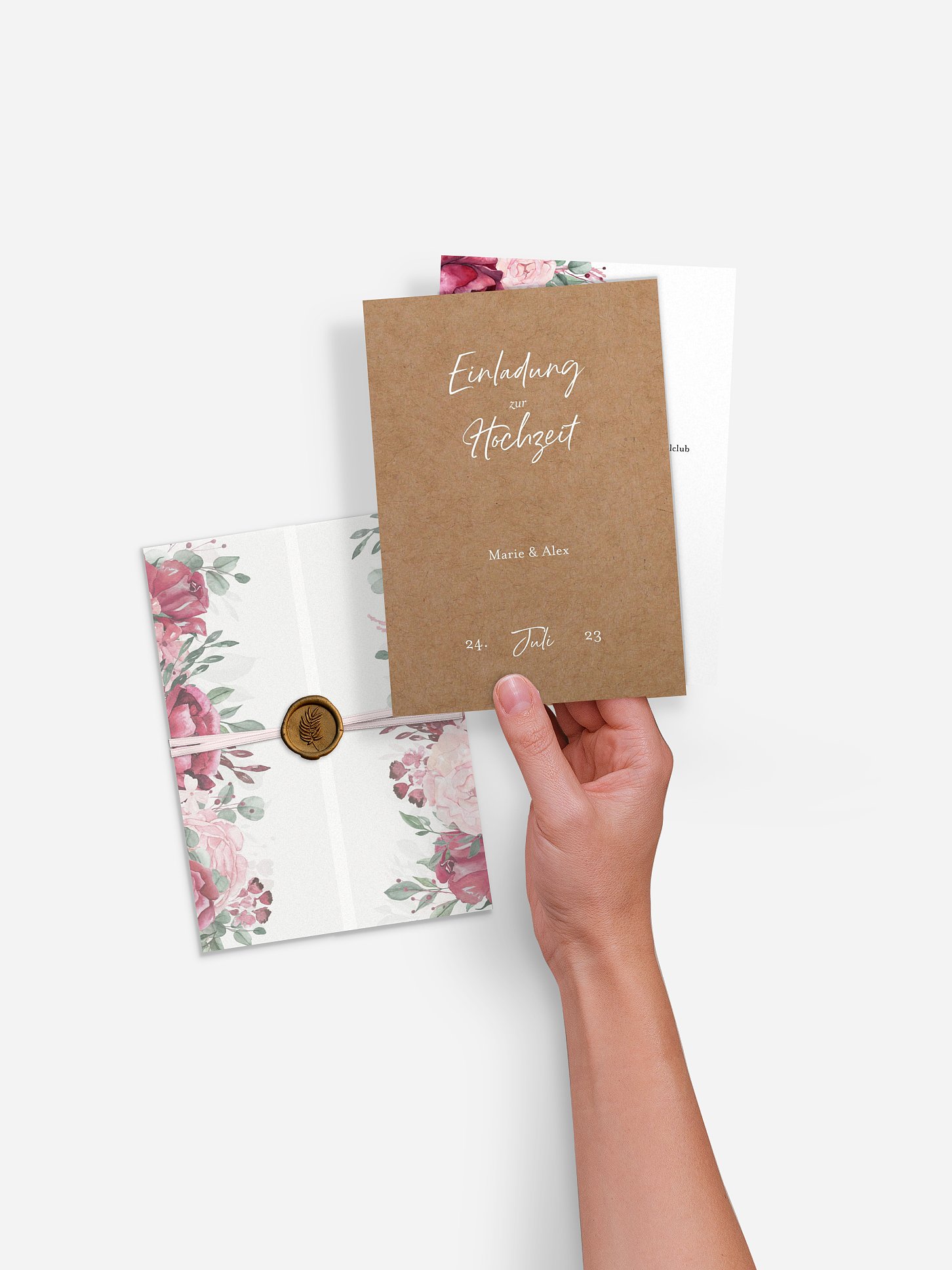 Hochzeitseinladung Rose Bouquet
