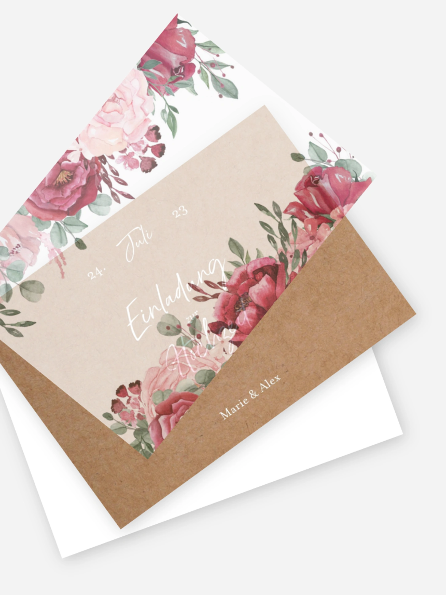 Hochzeitseinladung Rose Bouquet