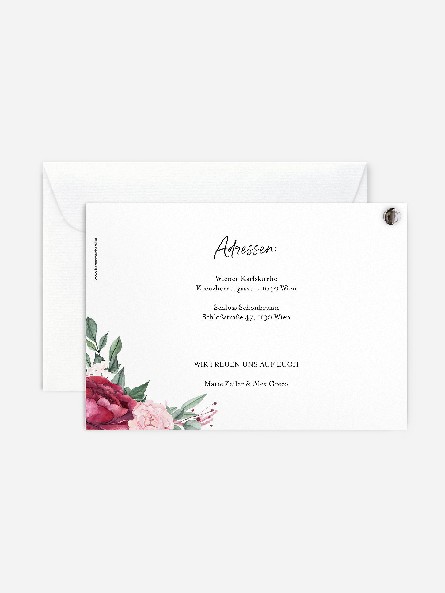 Hochzeitseinladung Rose Bouquet