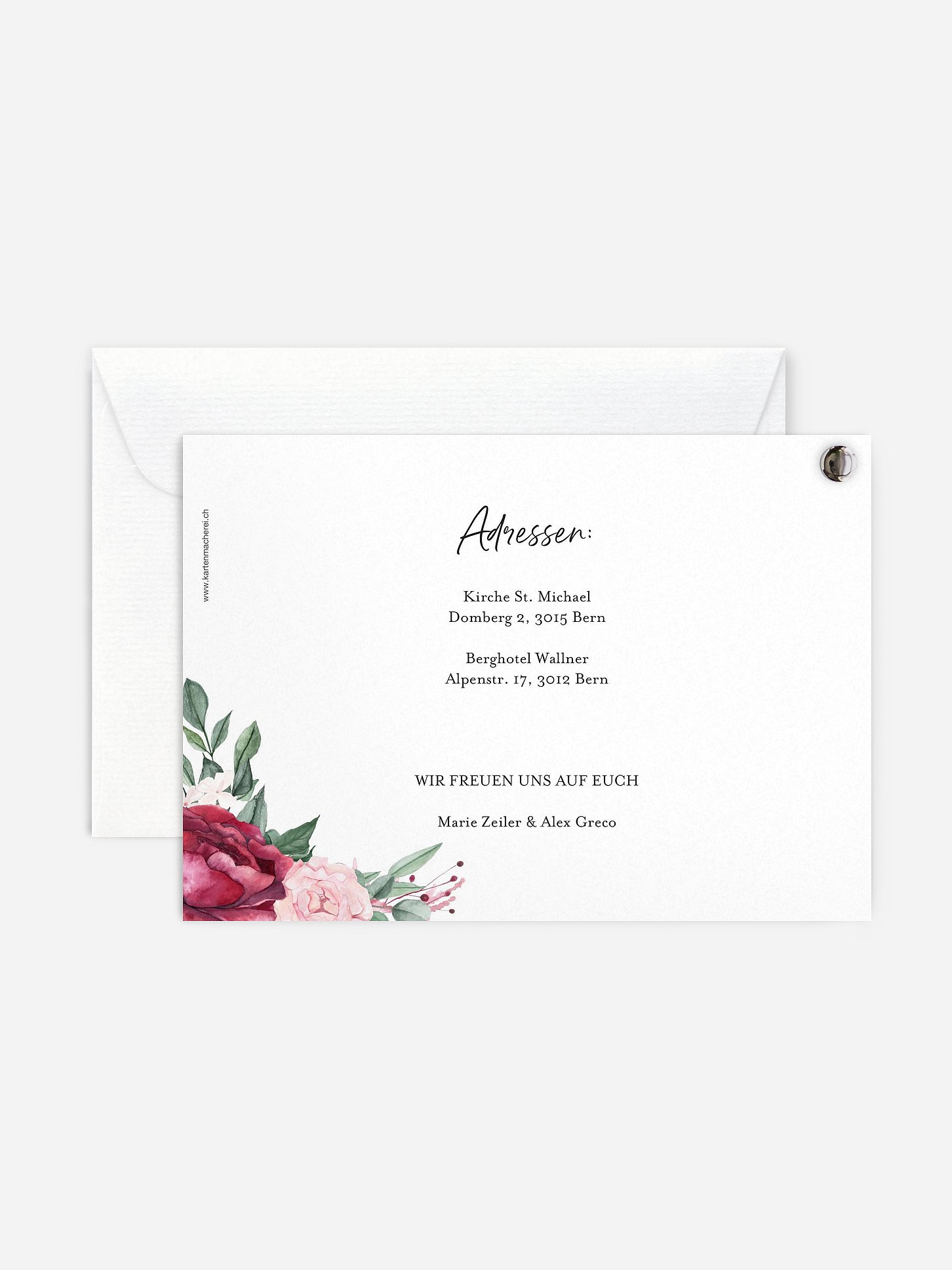 Hochzeitseinladung Rose Bouquet