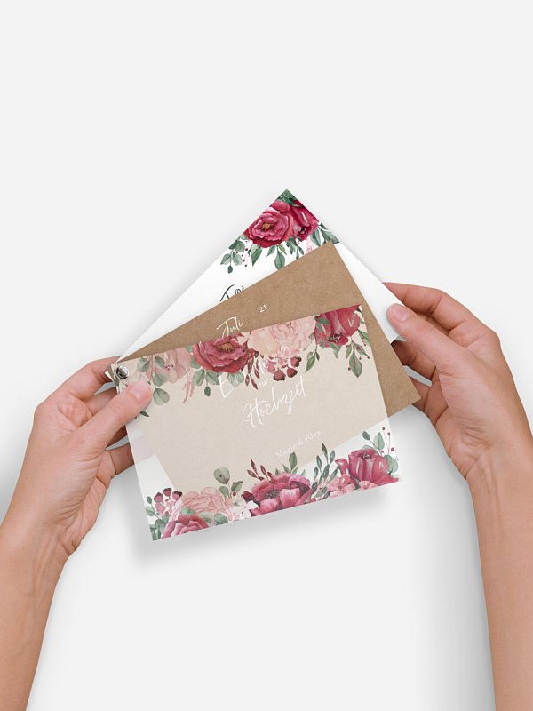 Hochzeitseinladung Rose Bouquet