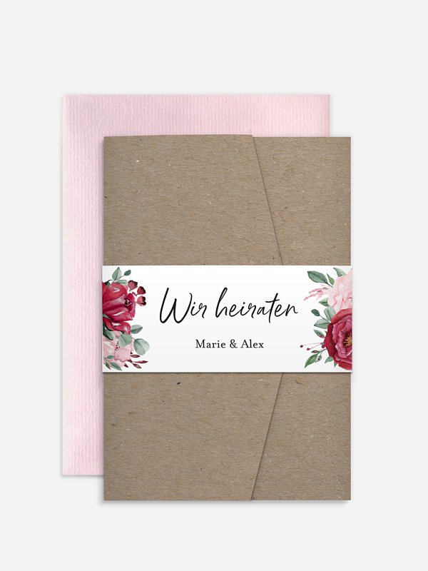 Hochzeitseinladung Rose Bouquet