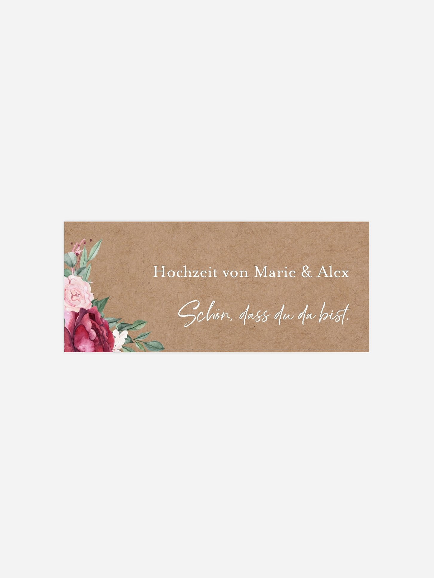 Geschenkaufkleber Hochzeit Rose Bouquet