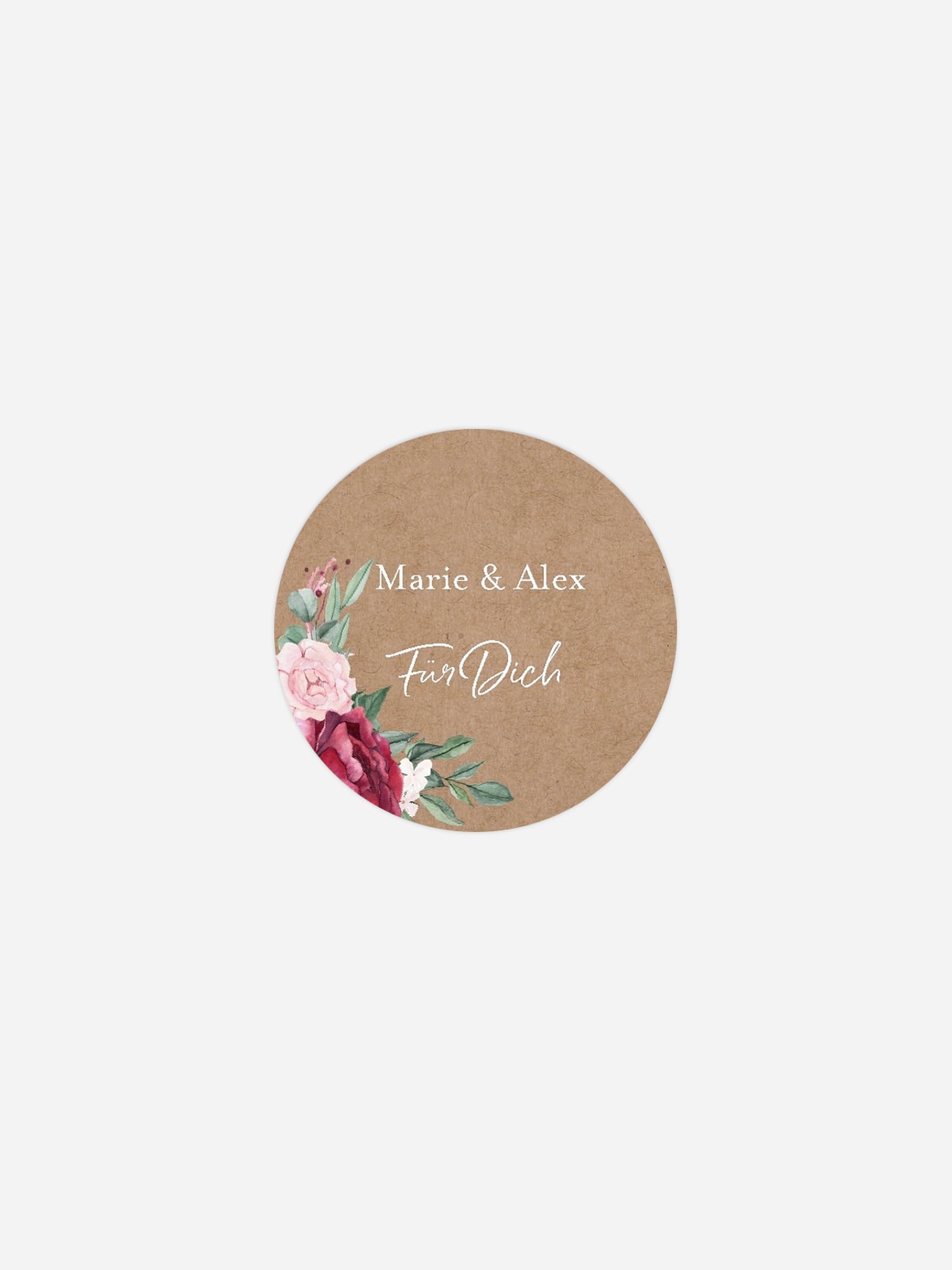 Geschenkaufkleber Hochzeit Rose Bouquet
