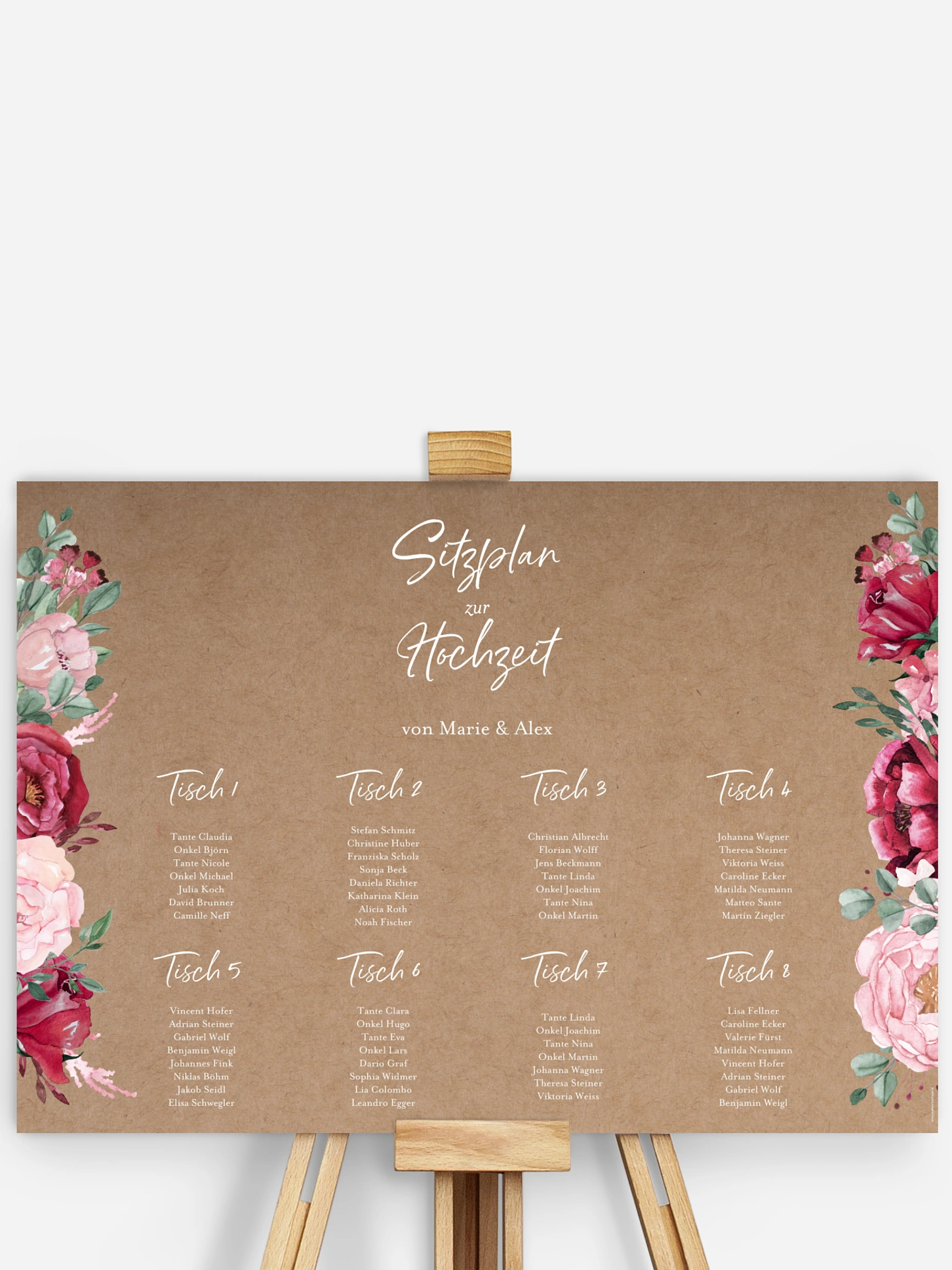 Sitzplan Plakat Rose Bouquet