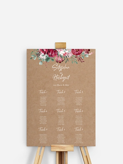 Sitzplan Plakat Rose Bouquet