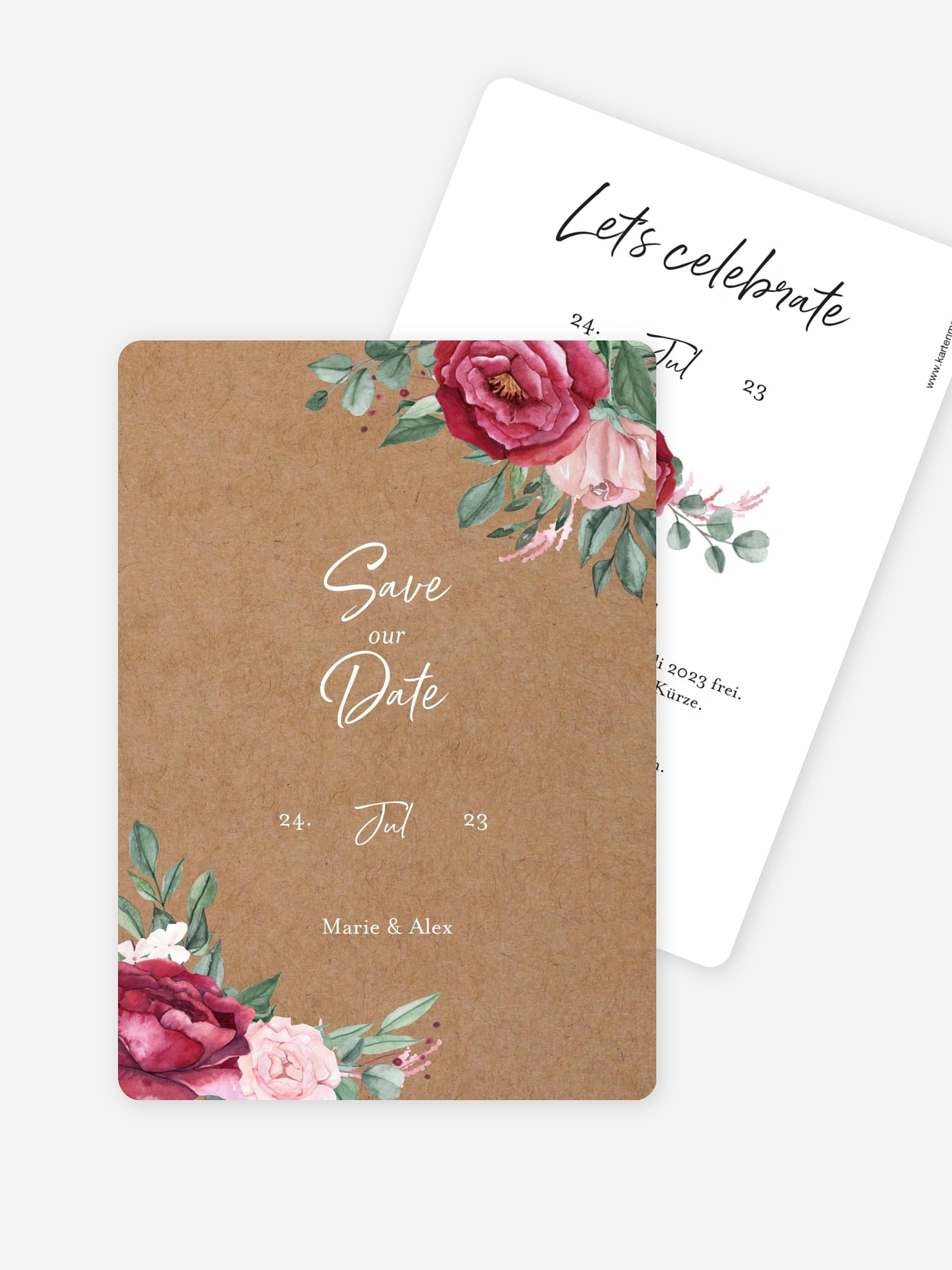 Save-the-Date Karte Rose Bouquet