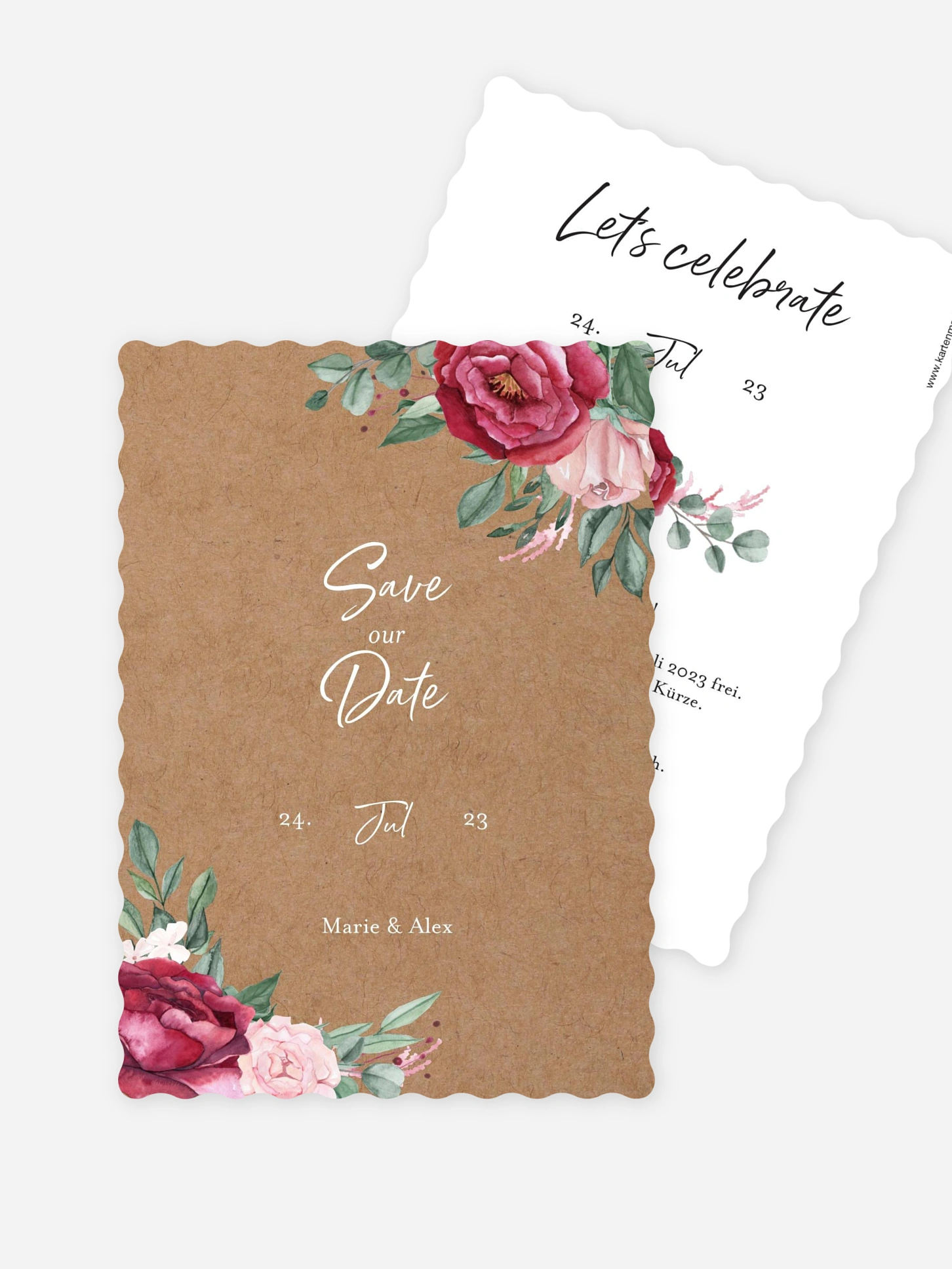 Save-the-Date Karte Rose Bouquet