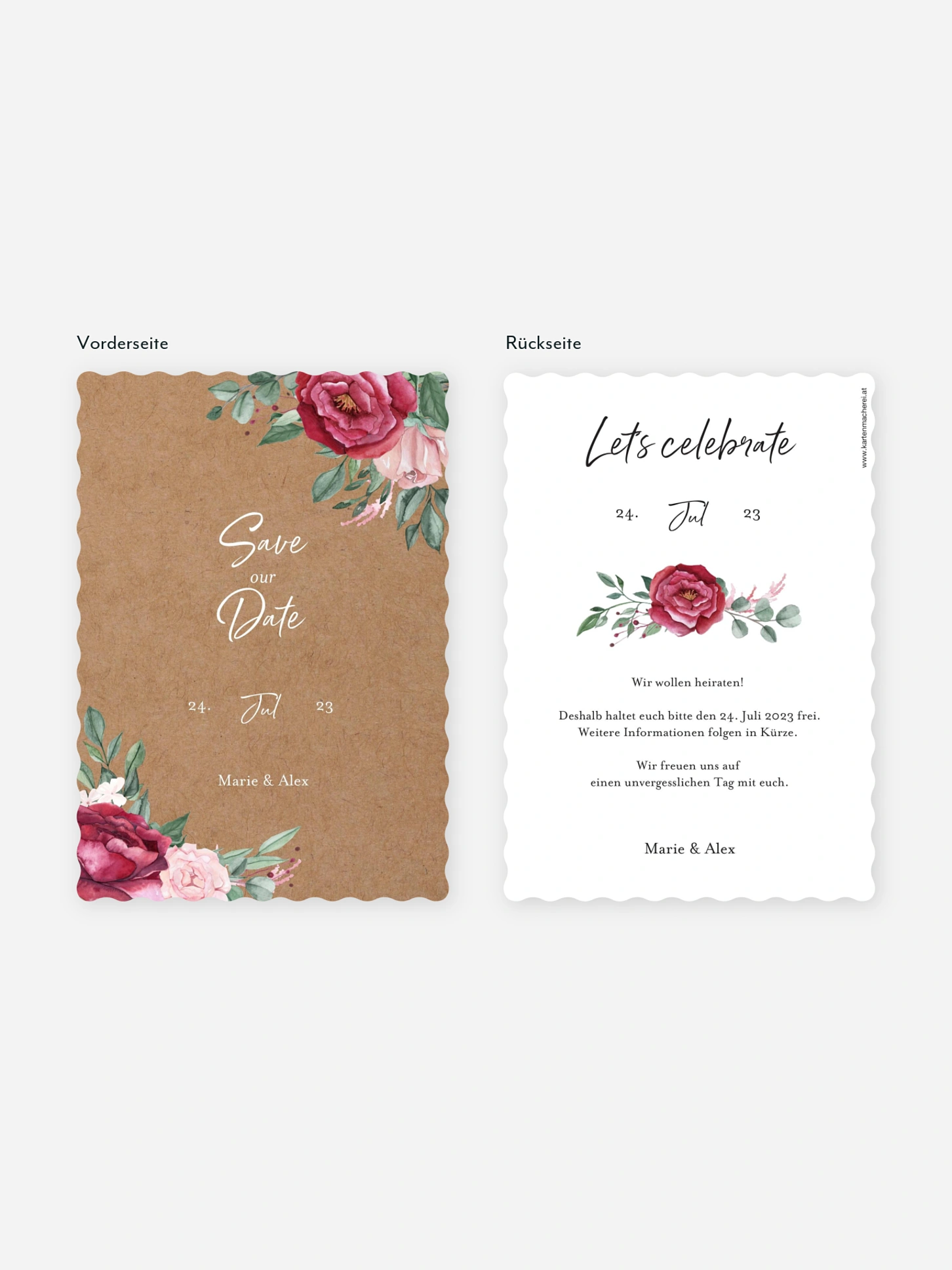 Save-the-Date Karte Rose Bouquet
