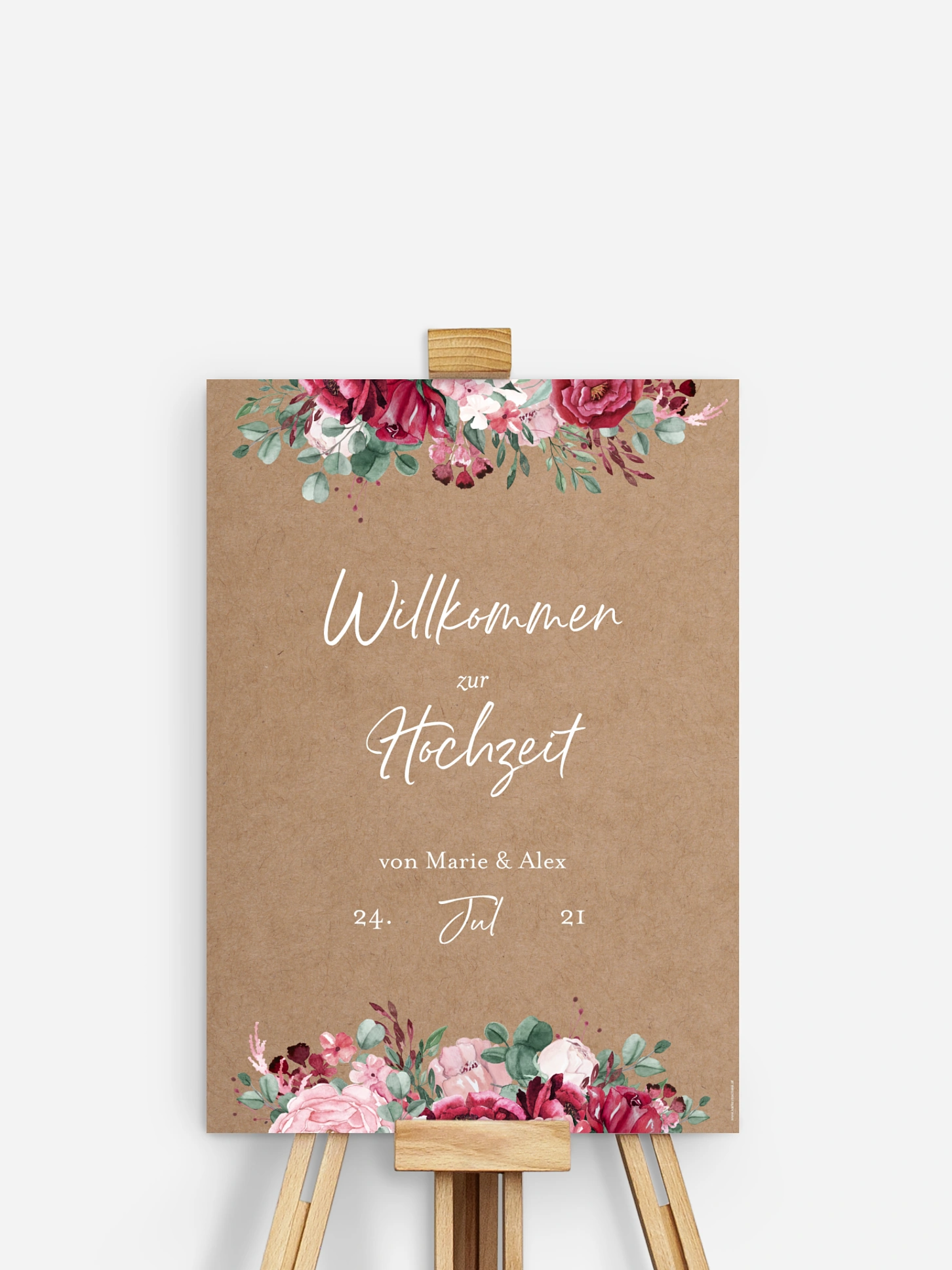 Willkommensschild Rose Bouquet