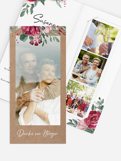 Danksagung zur Silberhochzeit Rose Bouquet