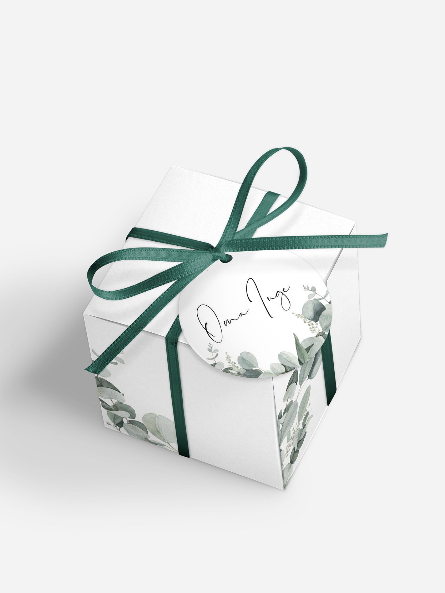 Gastgeschenkbox personalisiert Eucalyptus Love