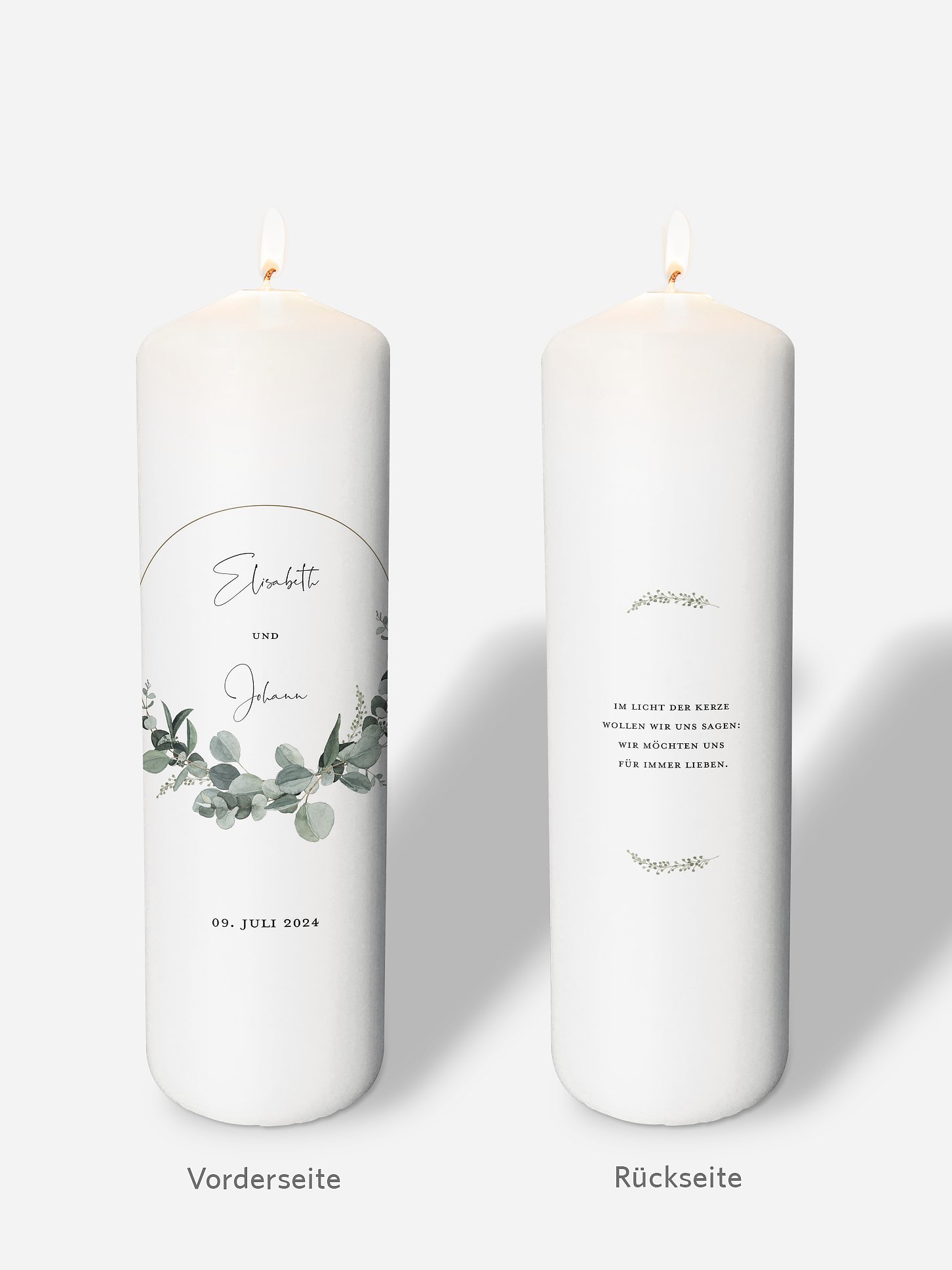 Hochzeitskerze Eucalyptus Love