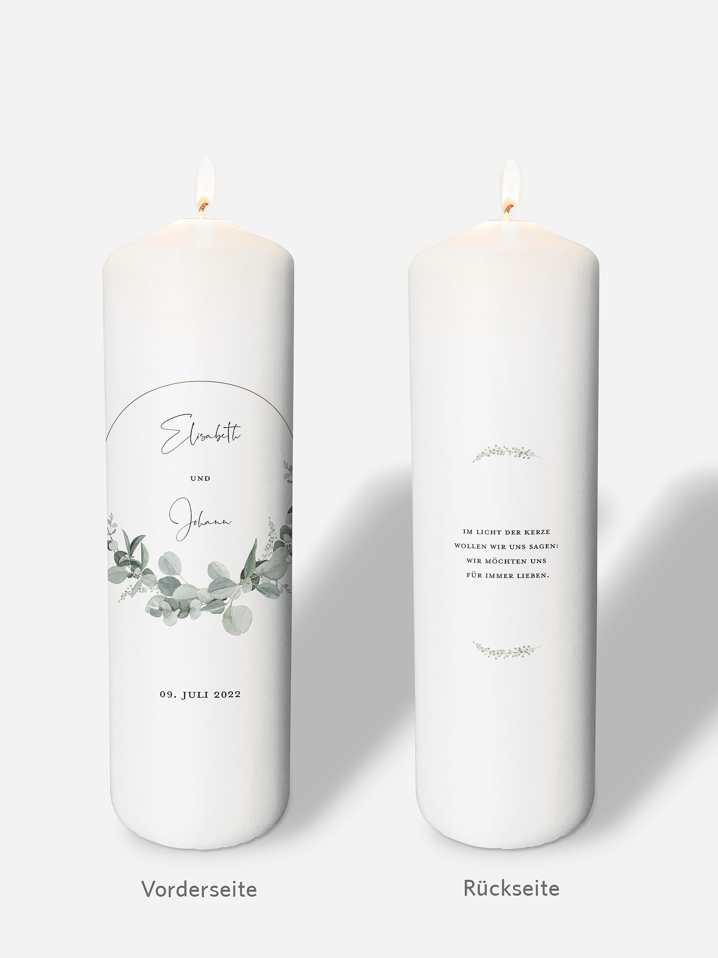 Hochzeitskerze Eucalyptus Love