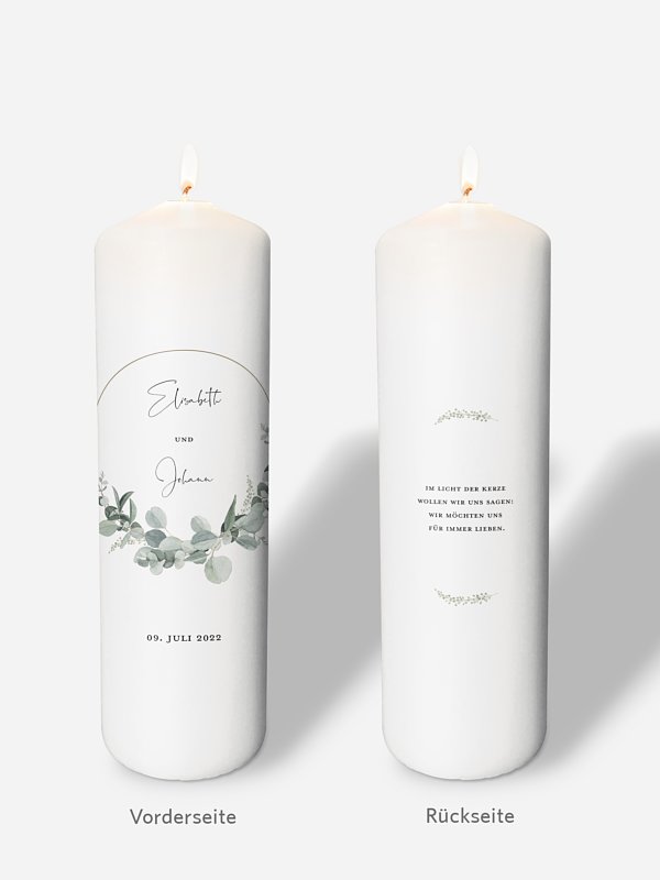 Hochzeitskerze Eucalyptus Love
