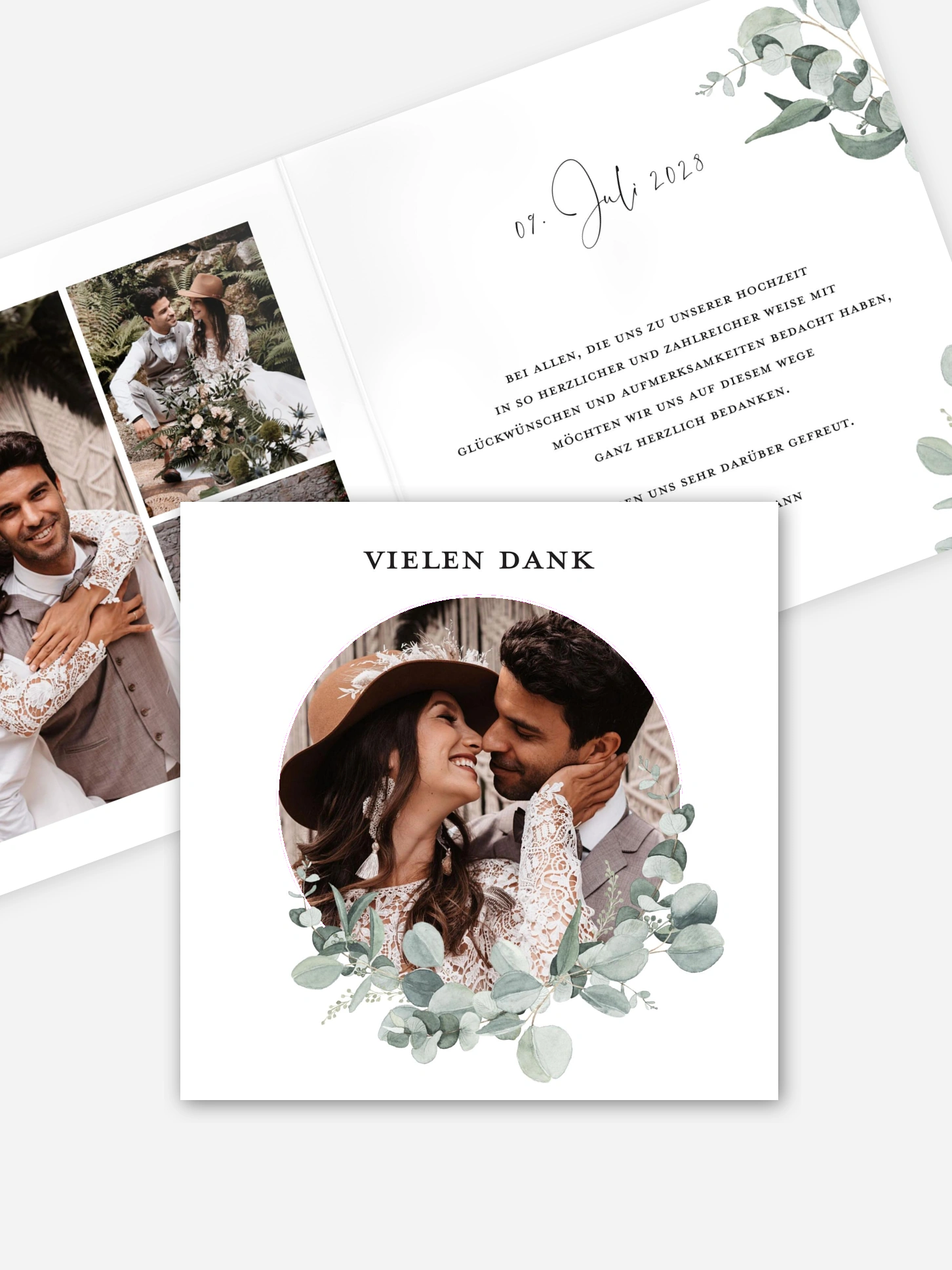 Dankeskarte Hochzeit Eucalyptus Love