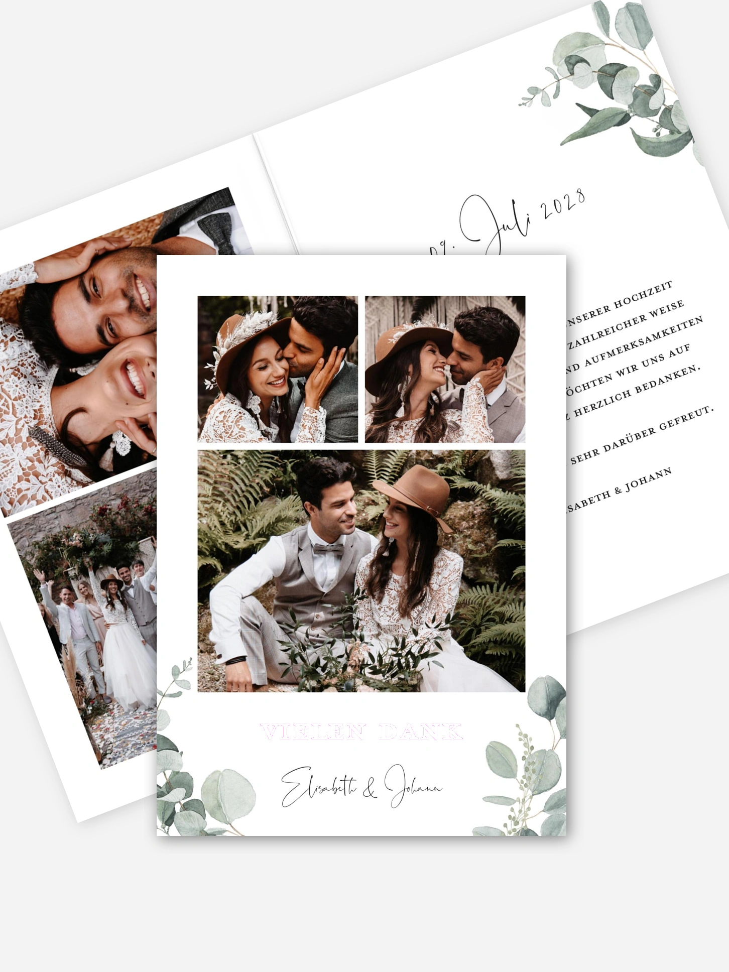 Dankeskarte Hochzeit Eucalyptus Love