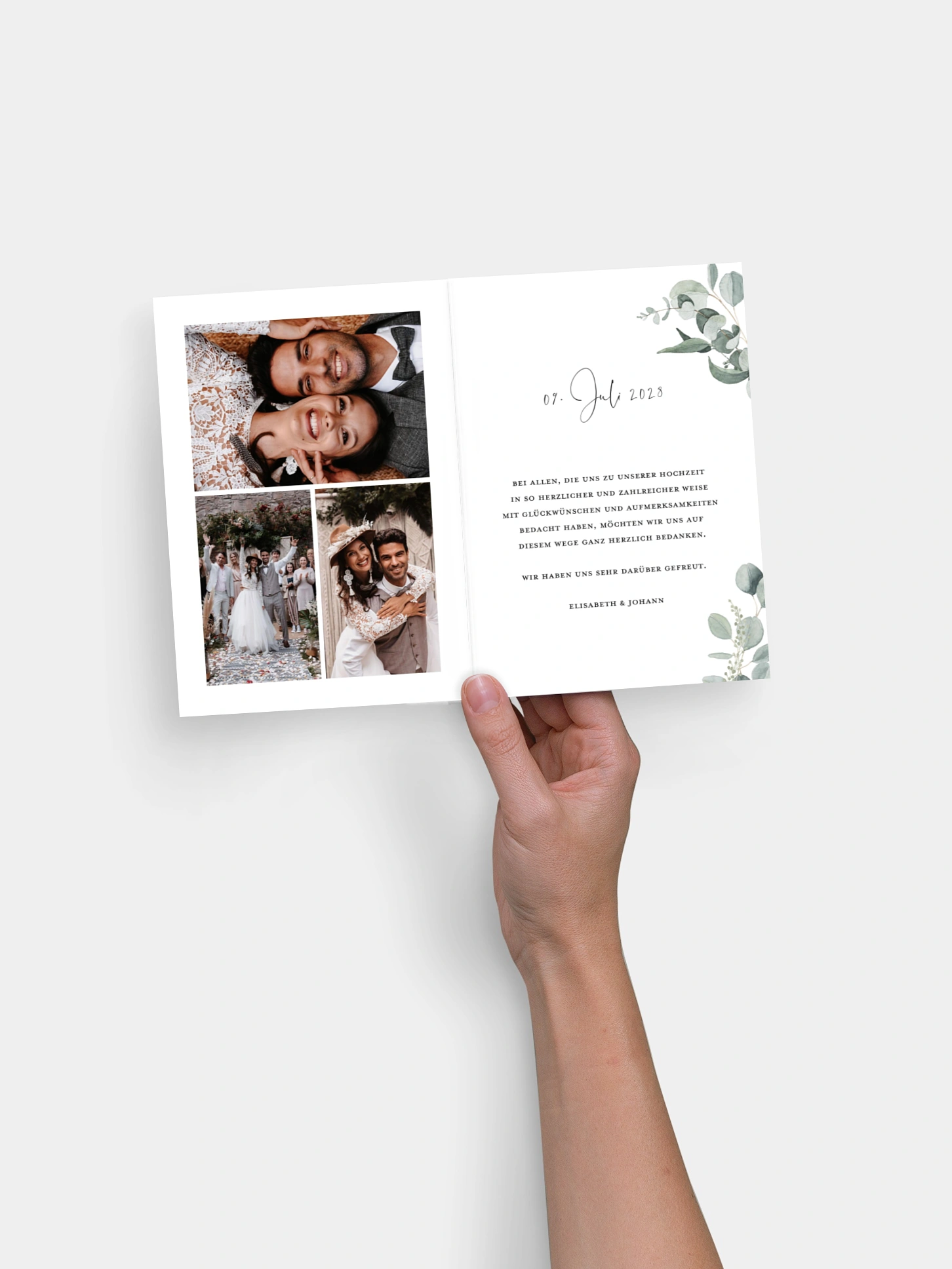 Dankeskarte Hochzeit Eucalyptus Love