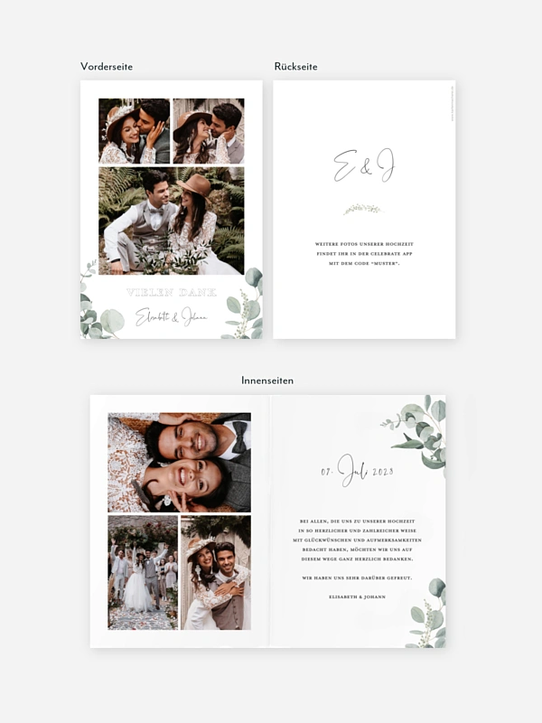 Dankeskarte Hochzeit Eucalyptus Love