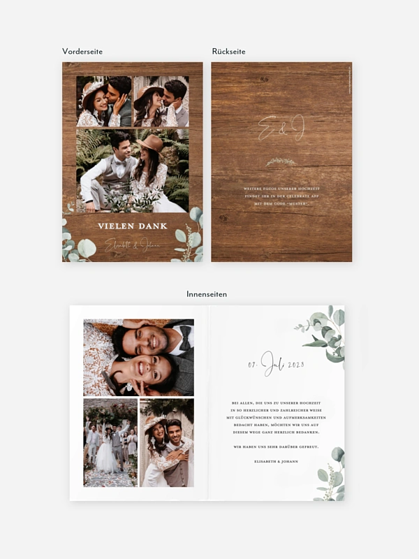 Dankeskarte Hochzeit Eucalyptus Love
