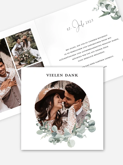 Dankeskarte Hochzeit Eucalyptus Love